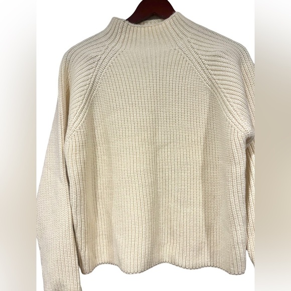 Zara Off White Cream Sweater Mock Neck Size Small Long Sleeved - Picture 2 of 4